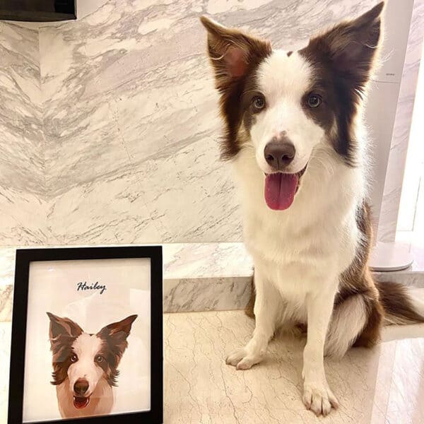 北歐風手繪相框畫-單色背景 (單隻)