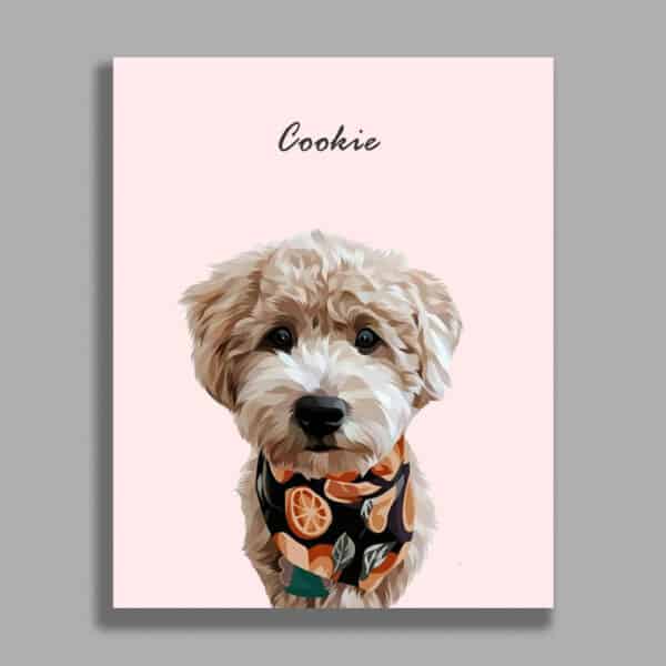 北歐風手繪海報-單色背景 (半身單隻)