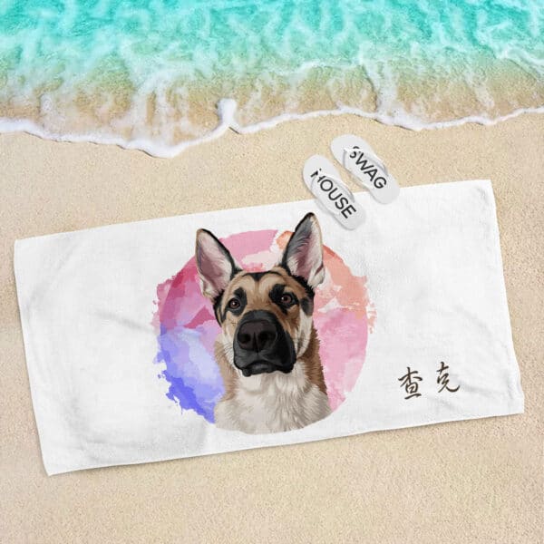 手繪海灘巾　大浴巾