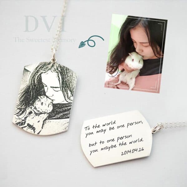 純銀軍牌影雕項鍊