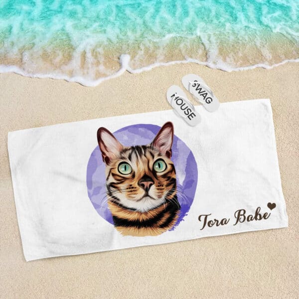 手繪大浴巾(海灘巾)-水彩背景