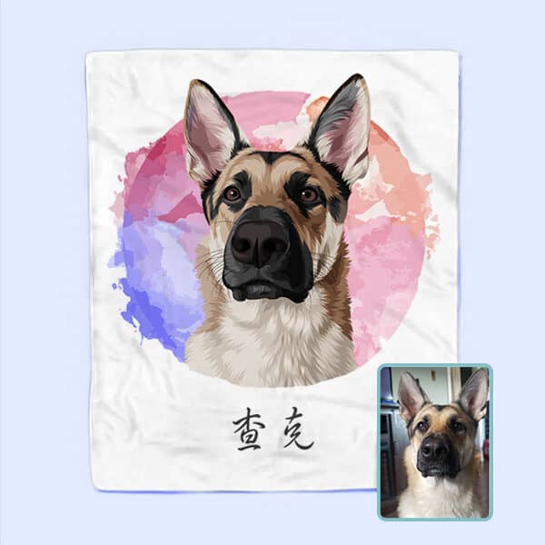 手繪法蘭絨毯-水彩背景