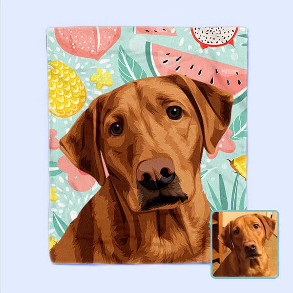 手繪法蘭絨毯-花樣背景