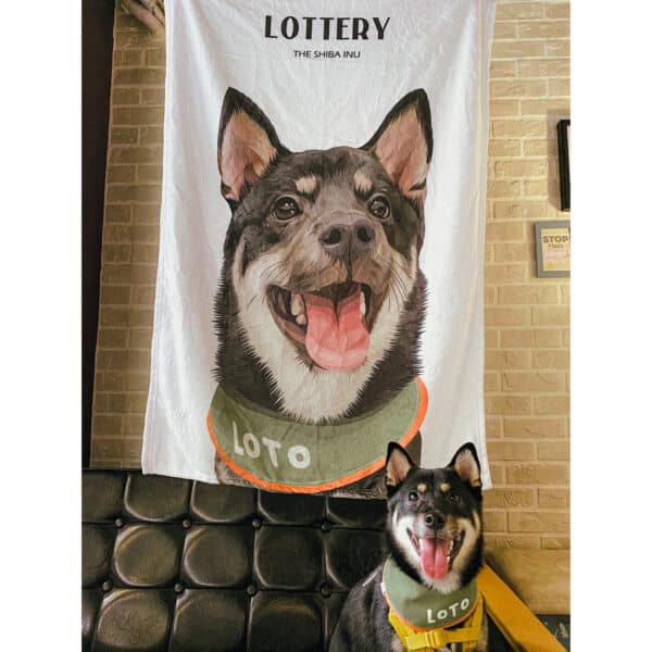 手繪法蘭絨毯(半身/全身)-單色背景