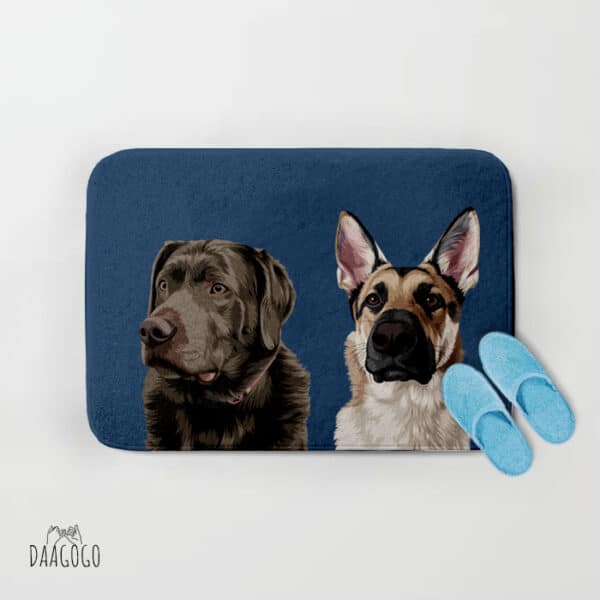 手繪防滑地墊- (半身雙隻 或 全身一隻) 單色背景