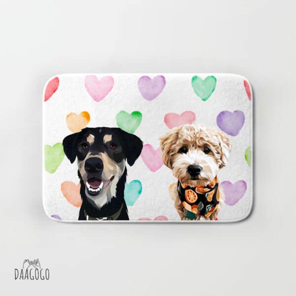 手繪防滑地墊- (半身兩隻 或 全身一隻) 花色背景