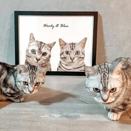 北歐風寵物相框畫 貓 短腿貓 實拍 5顆星 評價
