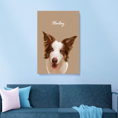 手繪無框畫 頭+上胸 寵物 狗 貓