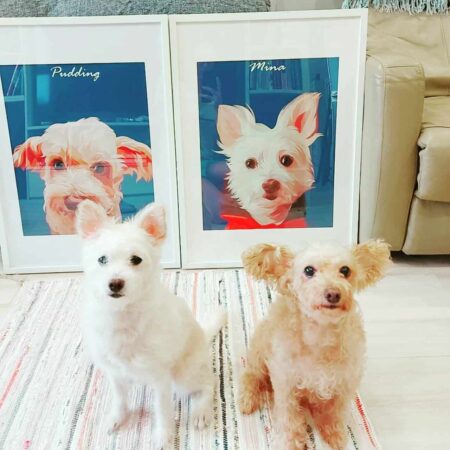 5顆星評價 北歐相框畫 寵物手繪 狗狗 居家擺飾