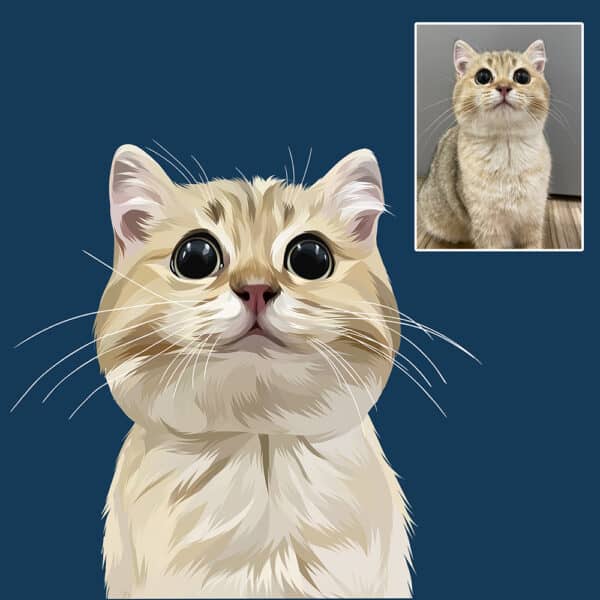 北歐現代風 寵物貓似顏繪 電子檔案 (無實體商品)