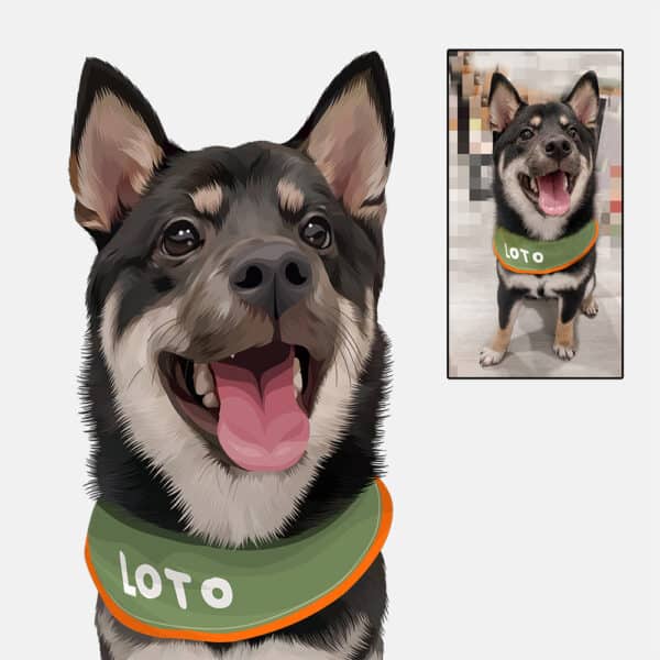 北歐現代風 寵物狗似顏繪 電子檔案 (無實體商品)