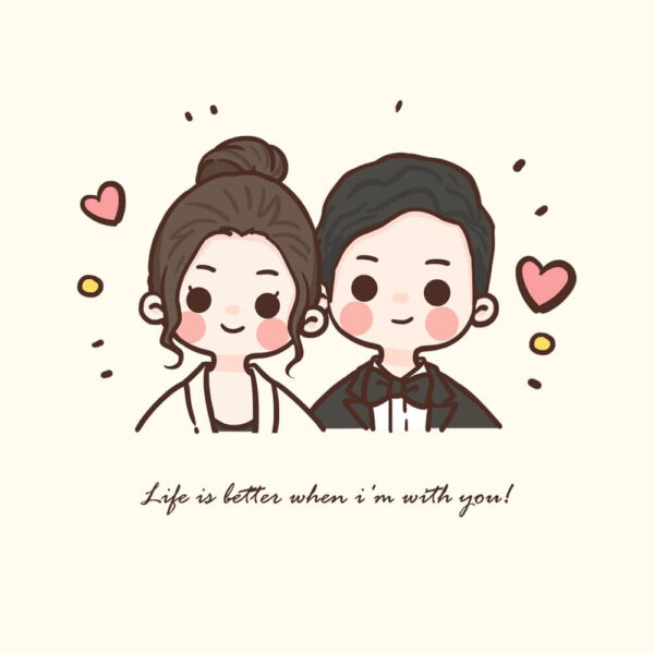 可愛麻糬風 情侶/夫妻似顏繪 電子檔案 (無實體商品)