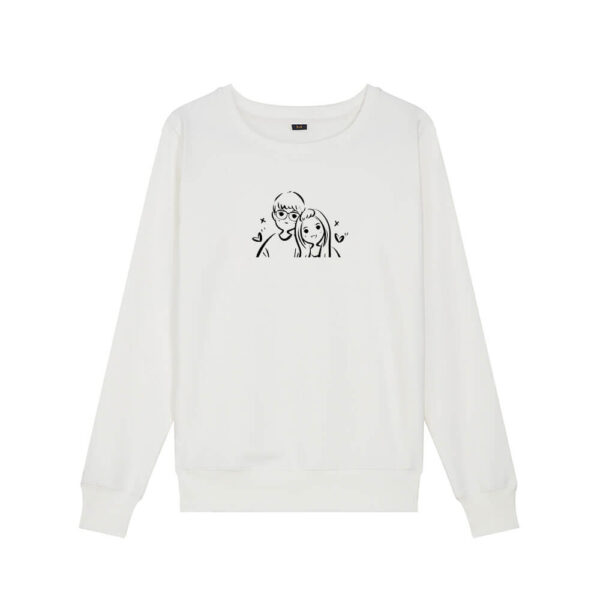 客製化600克長袖大學T - Q版線條風 | 情侶 | 全家福